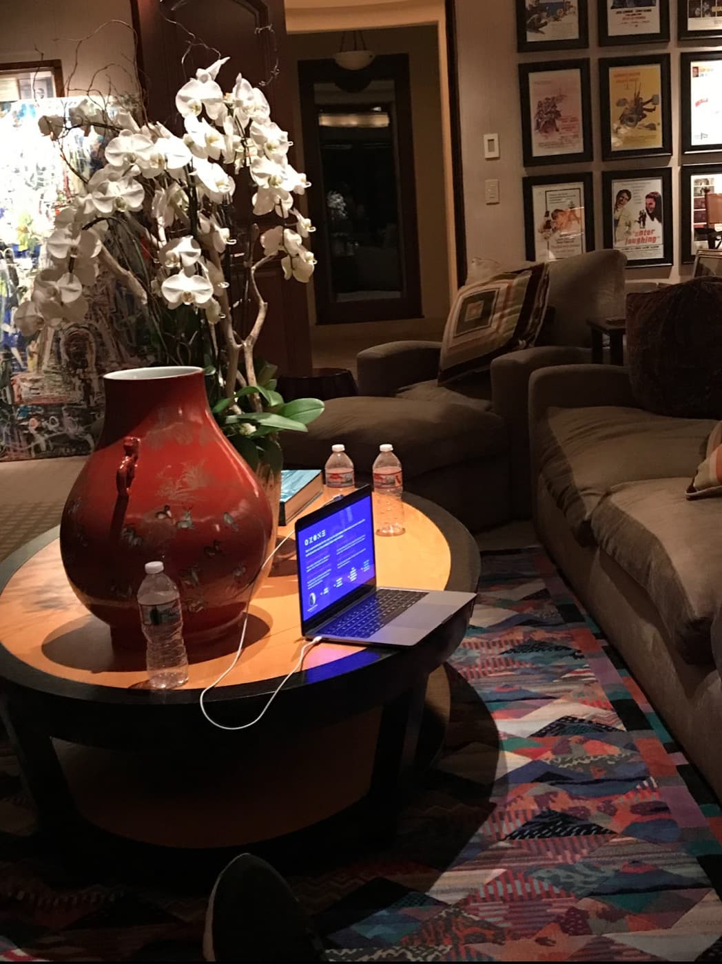 The OZONE deck open on Anik Devaughn's laptop on the coffee table at Quincy Jones's home in Bel Air, March 2019